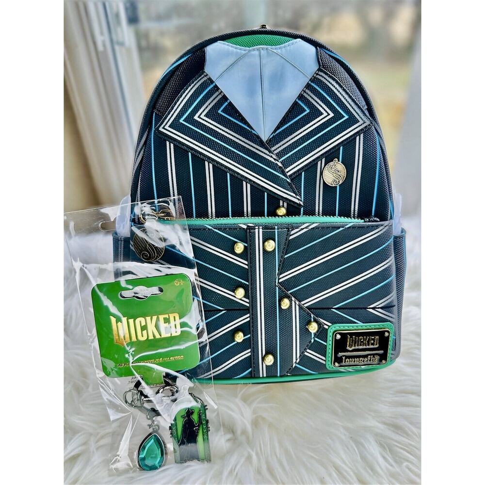 *NEW 2 PACK* Loungefly Wicked Elphaba MiniBackpack & Elphaba Portrait Keychain